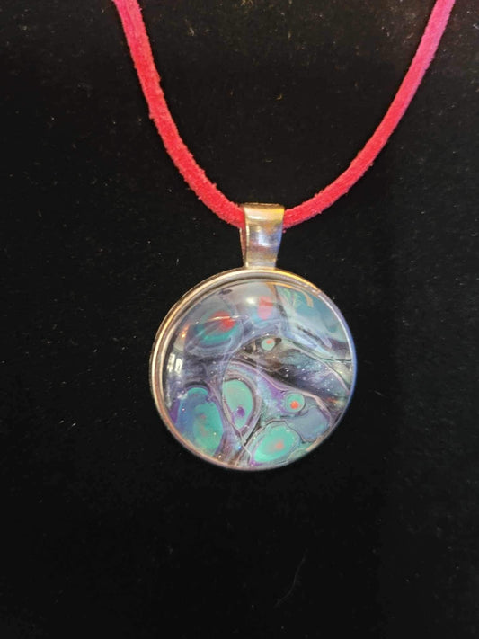 Hand Blown Painted Necklace